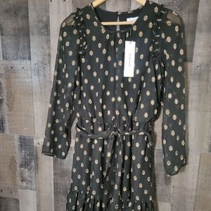 Calvin Klein black and gold dress